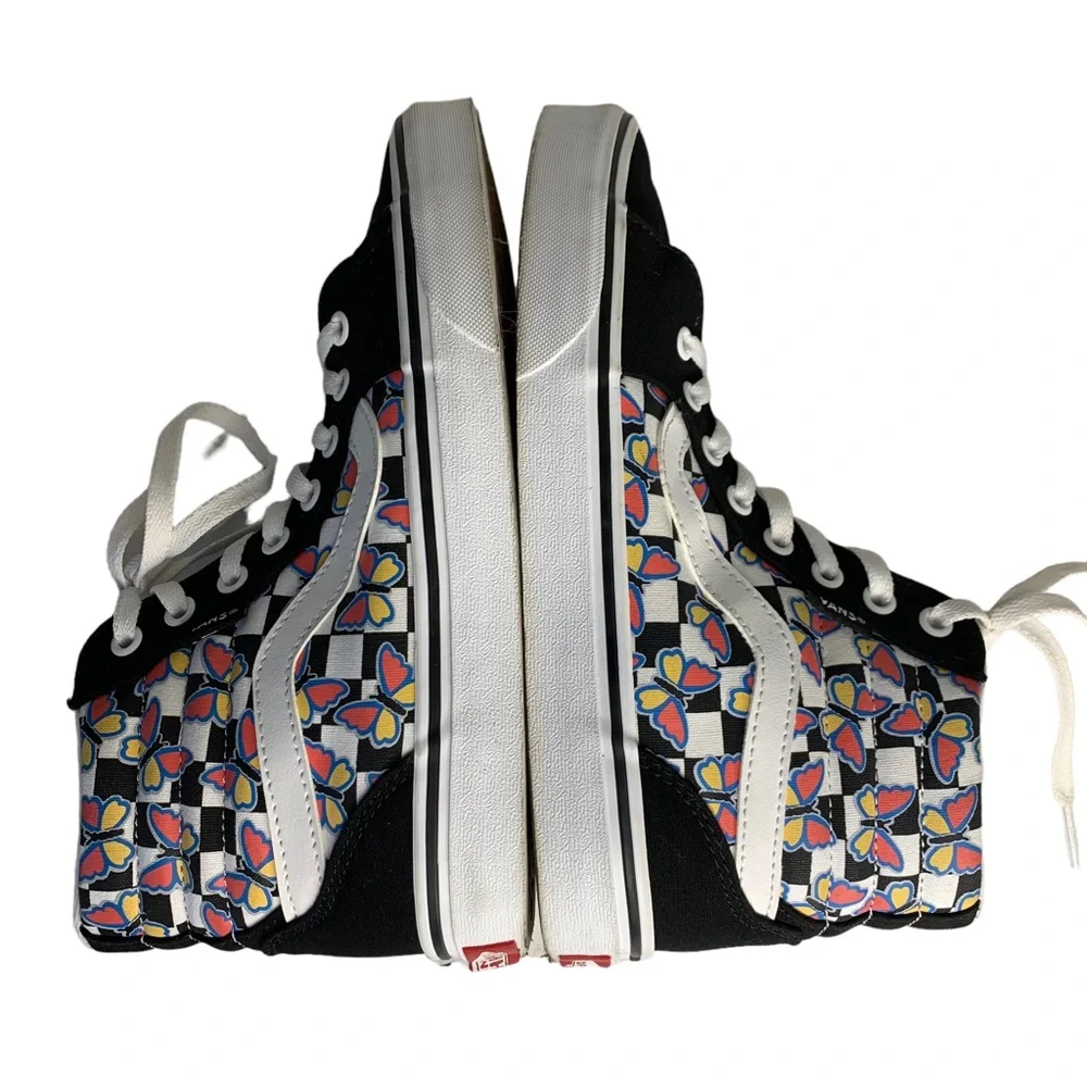 VANS‎ Women 8.5 Filmore Checkerboard Butterfly High-Top Lace Up Sneakers Shoes